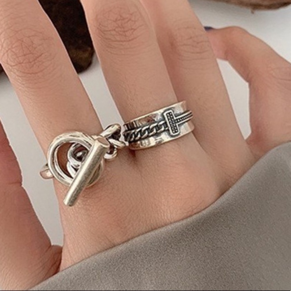 Silver Chain Ring Set